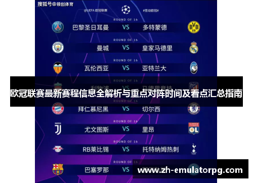 欧冠联赛最新赛程信息全解析与重点对阵时间及看点汇总指南