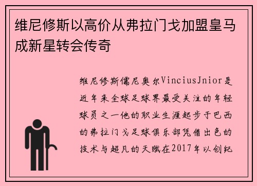 维尼修斯以高价从弗拉门戈加盟皇马成新星转会传奇 维尼修斯以高价从弗拉门戈加盟皇马成新星转会传奇